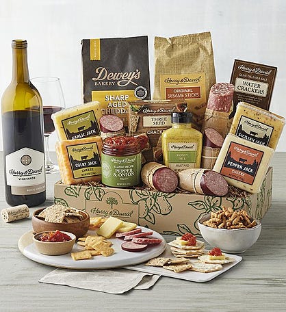 Ultimate Meat and Cheese Gift with Wine